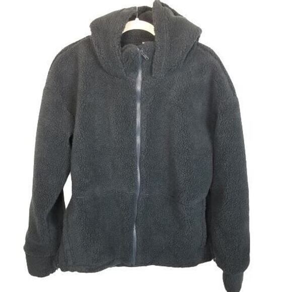Fabletics Womens Lotta Teddy Jacket Size S Full Zip Hooded Comfy Cozy Loungewear - Picture 2 of 11
